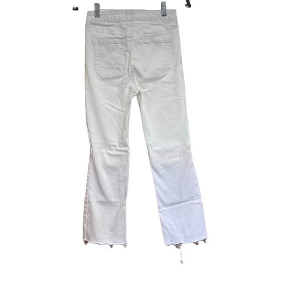 Women's Scoop Women’s Raw Hem Kick White Crop Flare Jeans Size 4 - Picture 3 of 5